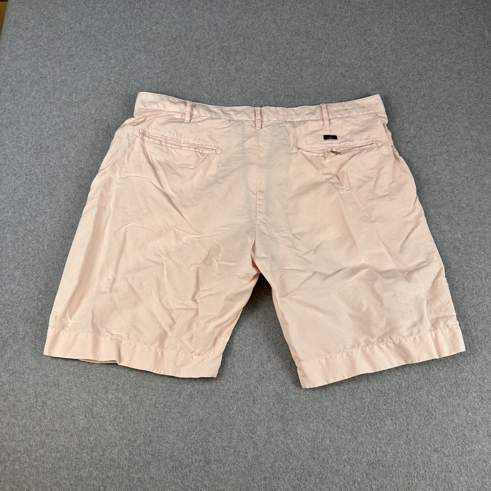Faherty Malibu Linen Cotton Shorts Mens 38 Pink Chino Beach Preppy 9" Inseam - Picture 8 of 9